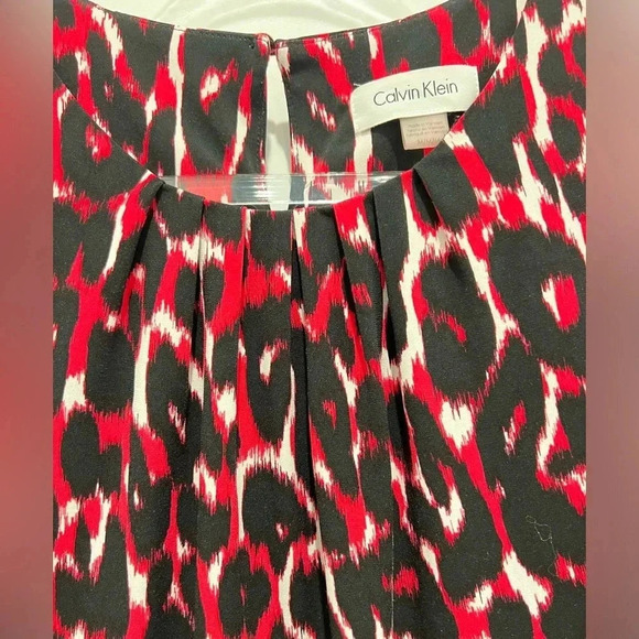 Calvin Klein Black and Fuchsia Sleeveless Blouse - Picture 2 of 14